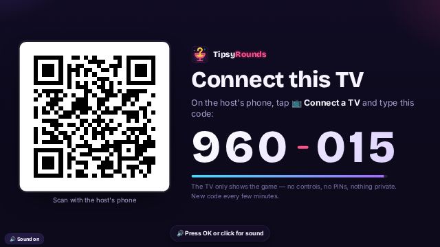 The TV pairing screen with a 6-digit code